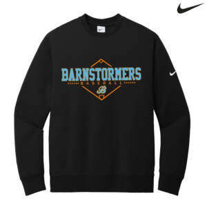 Barnstormers BB Nike Club Fleece Sleeve Swoosh Crew – Black