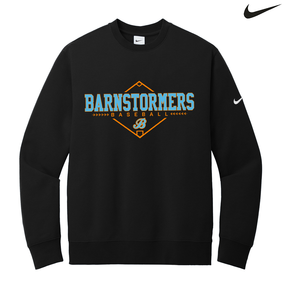 Barnstormers BB Nike Club Fleece Sleeve Swoosh Crew - Black
