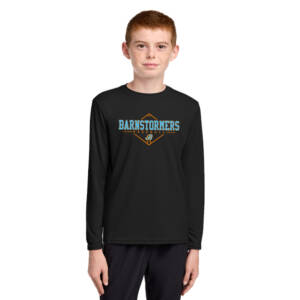 Barnstormers BB  Youth Long Sleeve Performance Tee – JetBlack