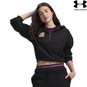 Barnstormers BB Under Armour UA Icon Fleece women’s 1/2 zip hoodie Ultimate Black