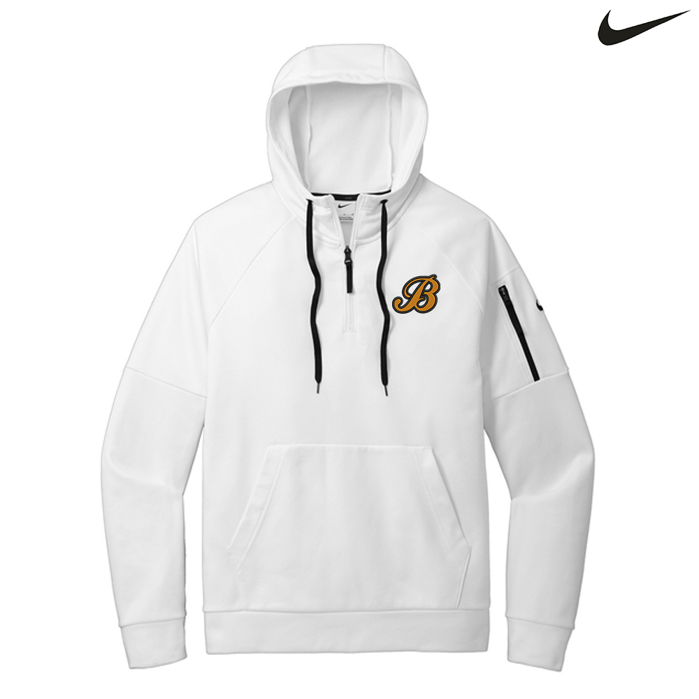 Barnstormers BB Nike Therma FIT Pocket 1/4 Zip Fleece Hoodie - White