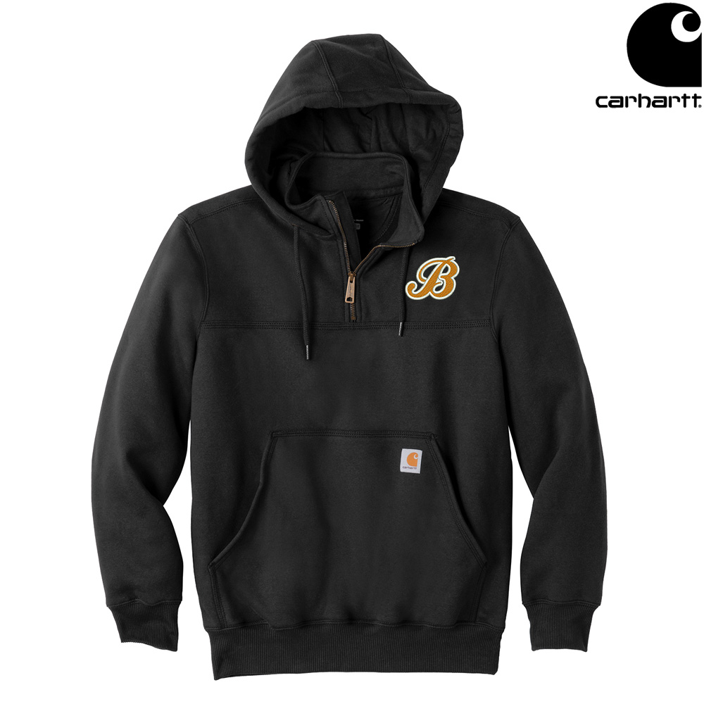 Barnstormers BB Carhartt Rain Defender Paxton Heavyweight Hooded Zip Mock Sweatshirt - Black