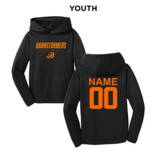 Barnstormers BB Sport Tek youth Sport Wick Fleece Hooded Pullover – Black
