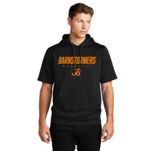 Barnstormers BB Sport Tek Sport Wick Fleece Short Sleeve Hooded Pullover – Black