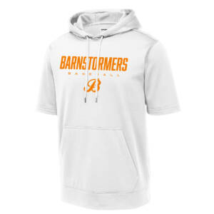 Barnstormers BB Sport Tek Sport Wick Fleece Short Sleeve Hooded Pullover – White
