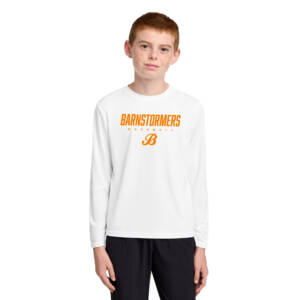 Barnstormers BB Youth Long Sleeve Performance Tee – White