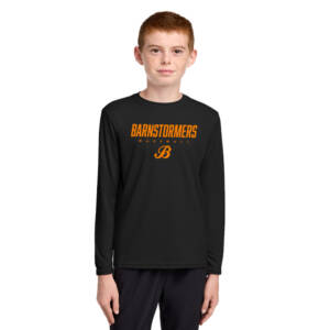 Barnstormers BB  Youth Long Sleeve Performance Tee – JetBlack