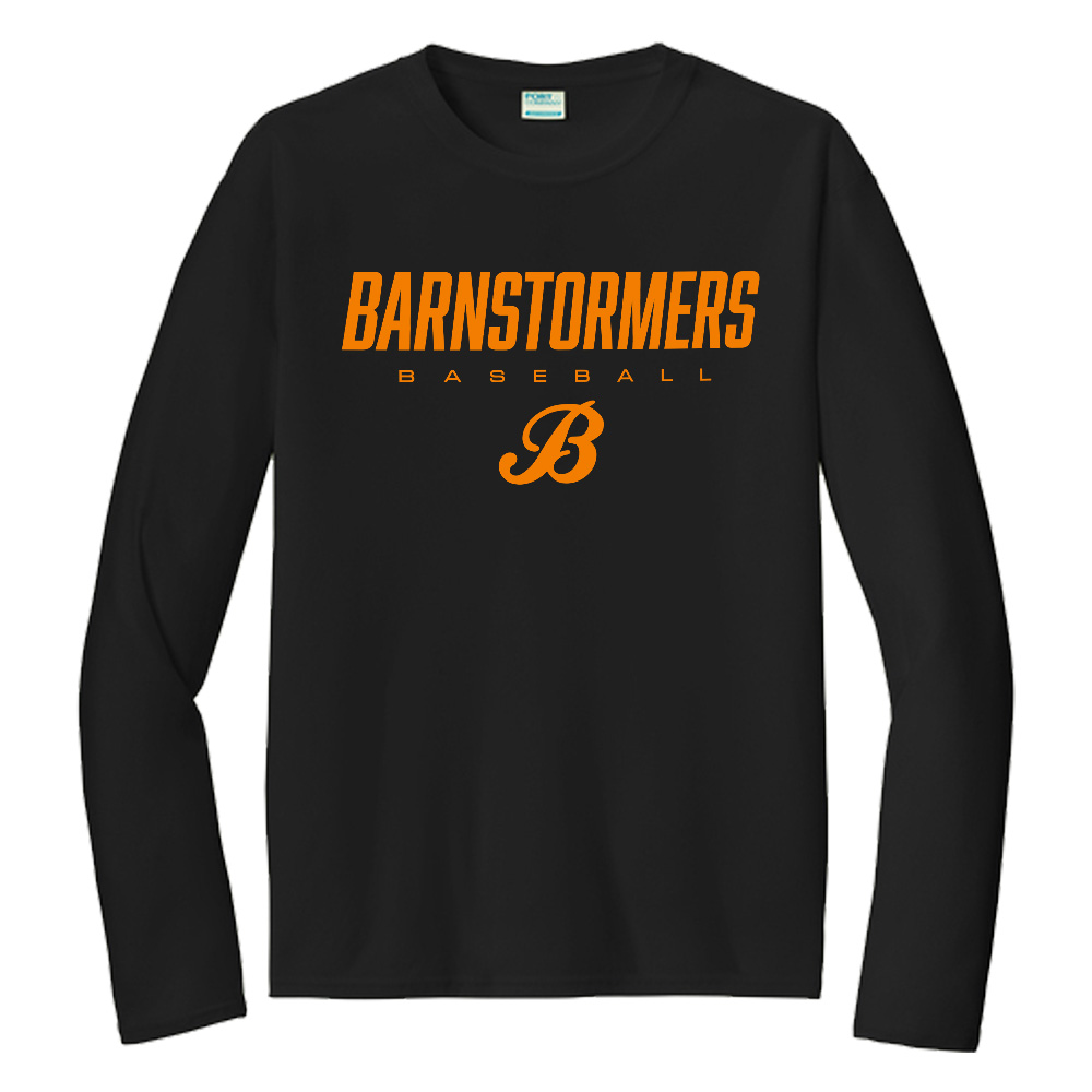 Barnstormers BB Men Long Sleeve Performance Tee - JetBlack