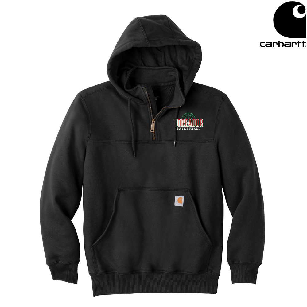 Boone Toreador BB Carhartt Rain Defender Paxton Heavyweight Hooded Zip Mock Sweatshirt Men-Black