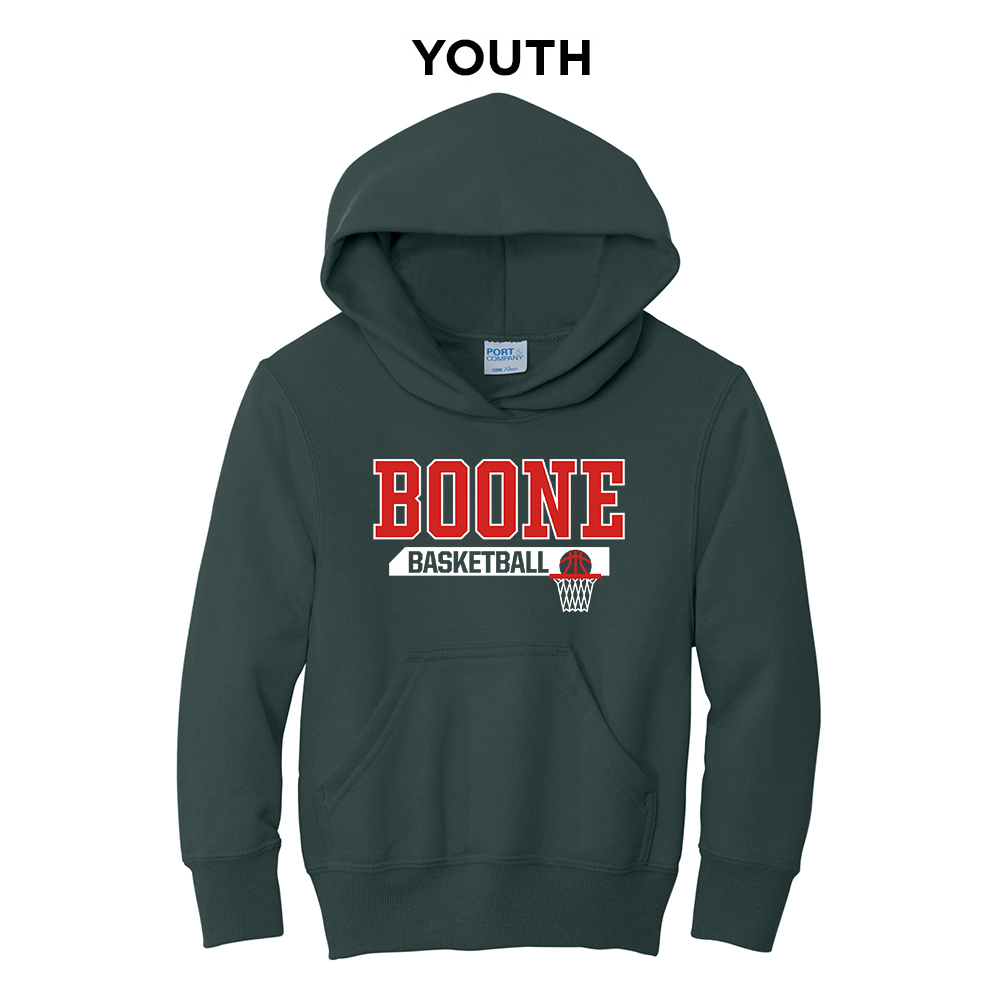 Boone Toreador BB Youth Fleece Hooded Sweatshirt-Dark Green