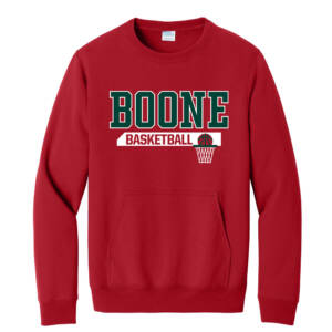 Boone Toreador BB Unisex Core Fleece Crewneck Pocket Sweatshirt – Red