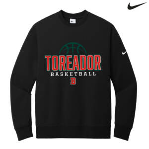 Boone Toreador BB Nike Club Fleece Sleeve Swoosh Crew – Black