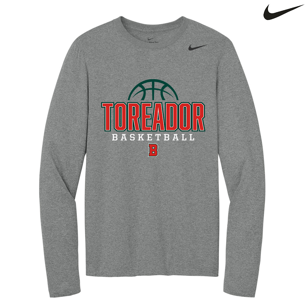Boone Toreador BB Nike Team rLegend Long Sleeve Tee Men-Carbon Heather