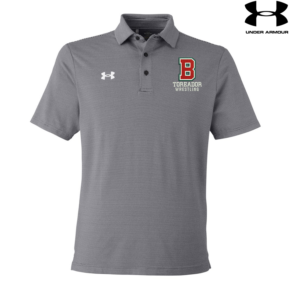 Boone Wrestling TG Under Armour DRIVE Team Stripe Premium Polo BLACK