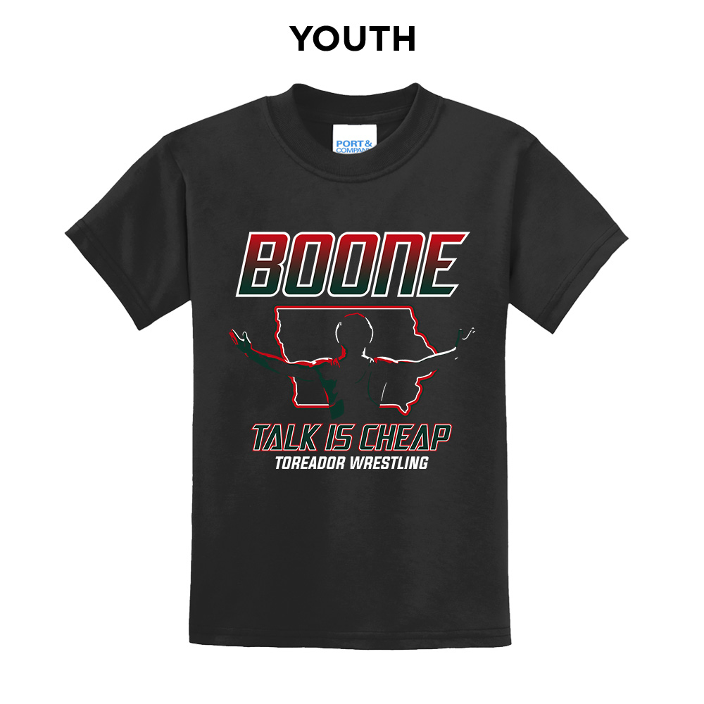 Boone Wrestling TG Youth Short Sleeve T Shirt - JetBlack