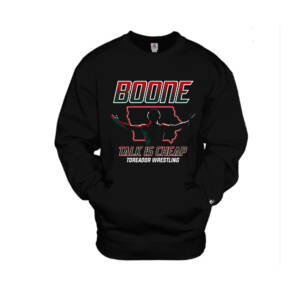 Boone Wrestling TG Unisex cewneck fleece sweatshirt w/pouch pocket – Black