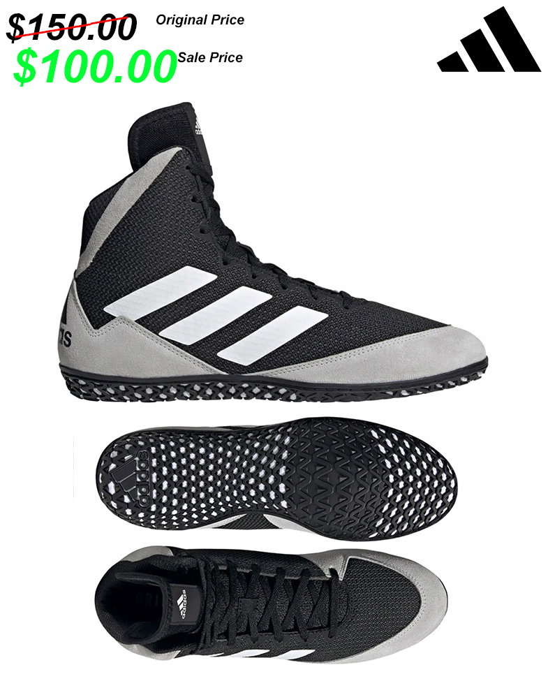 Boone Wrestling TG Adidas Mat Wizard 5 Wrestling shoes Black/Grey/White