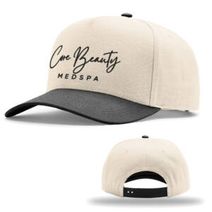 Core Beauty  Richardson Full Fabric 5 Panel Champ Cap – CreamBlack