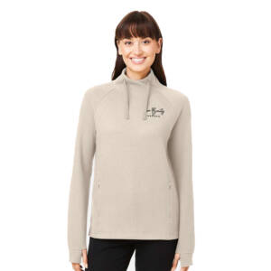 Core Beauty North End Women’s Rhythm Waffle Cross Neck Pullover – Oatmeal