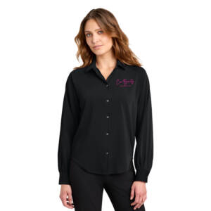 Core Beauty  Mercer Mettle Women’s Long Sleeve Buttery Soft Blouse – Black