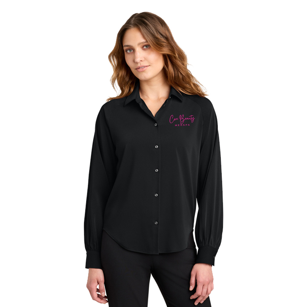 Core Beauty Mercer Mettle Women’s Long Sleeve Buttery Soft Blouse - Black