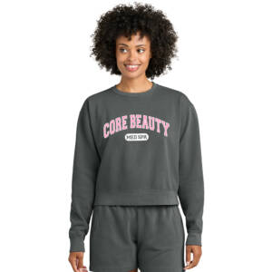 Core Beauty Comfort Colors Women’s Mid Length Crewneck Sweatshirt – Pepper