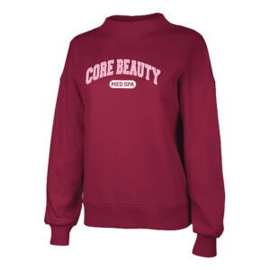Core Beauty Charles River Women’s Willow Mock Neck Sweatshirt – Plum