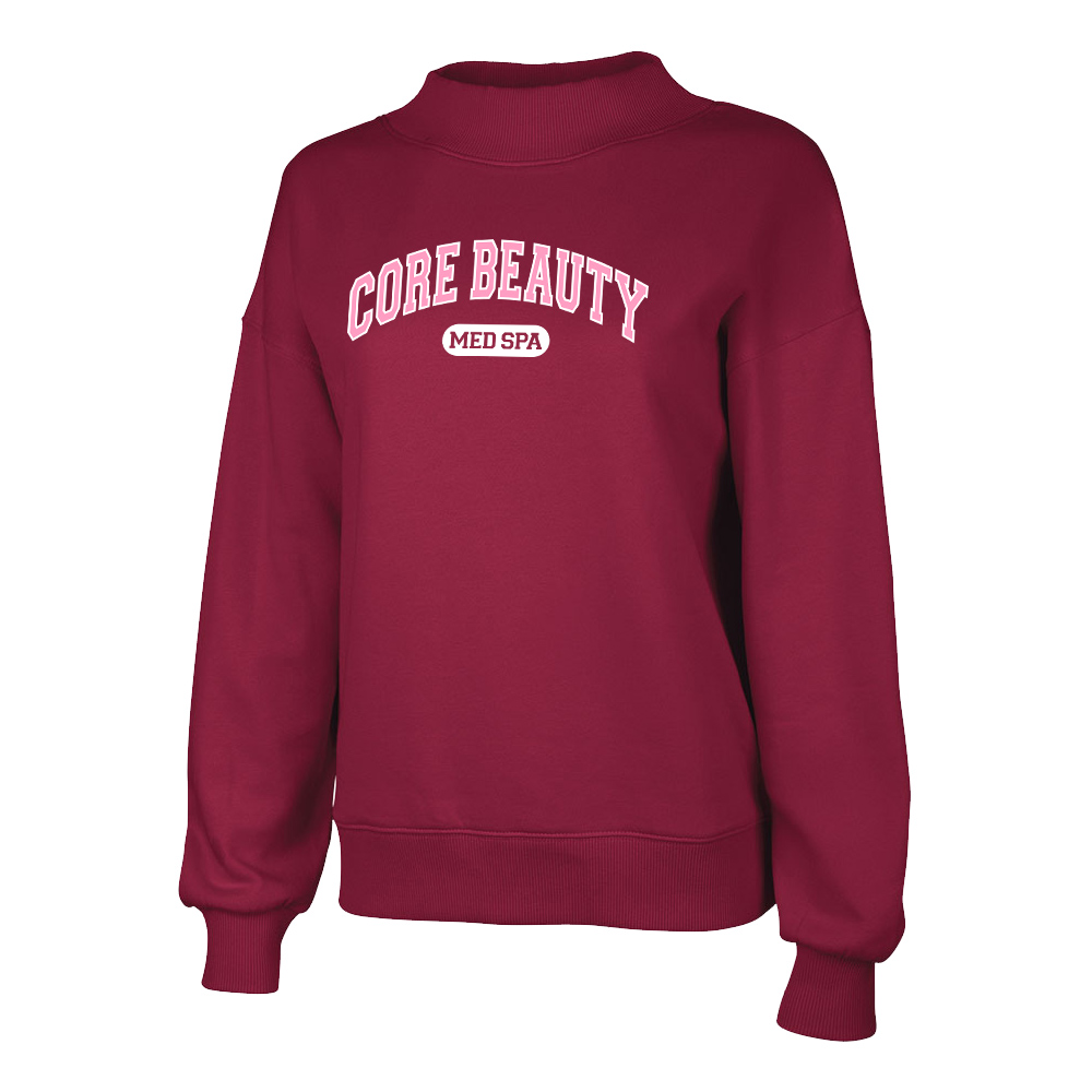 Core Beauty Charles River Women's Willow Mock Neck Sweatshirt - Plum