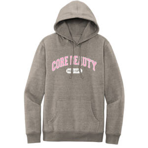 Core Beauty Unisex District V.I.T. Fleece Hoodie – GreyFrostWhite