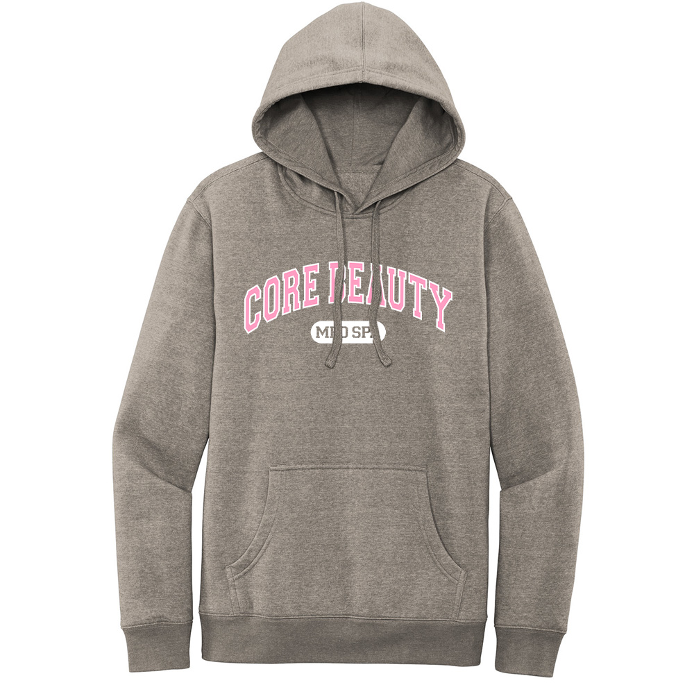 Core Beauty Unisex District V.I.T. Fleece Hoodie - GreyFrostWhite