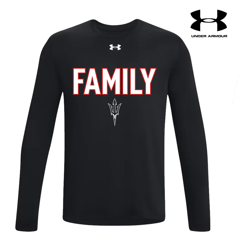 Clinton TEAM Under Armour Men's Team Tech Long Sleeve-Black