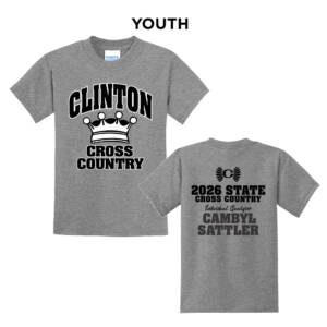 Clinton CC State Youth Short Sleeve Tee-Athletic Heather
