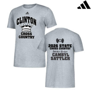 Clinton CC State Adidas Fresh Badge of Sport short sleeve Cotton Tee-Medium Grey heather (M-4X)