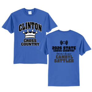 Clinton CC State Unisex Short Sleeve Tee-Royal