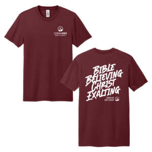 Coram Deo Bible Church District Wash Short Sleeve Tee – Garnet