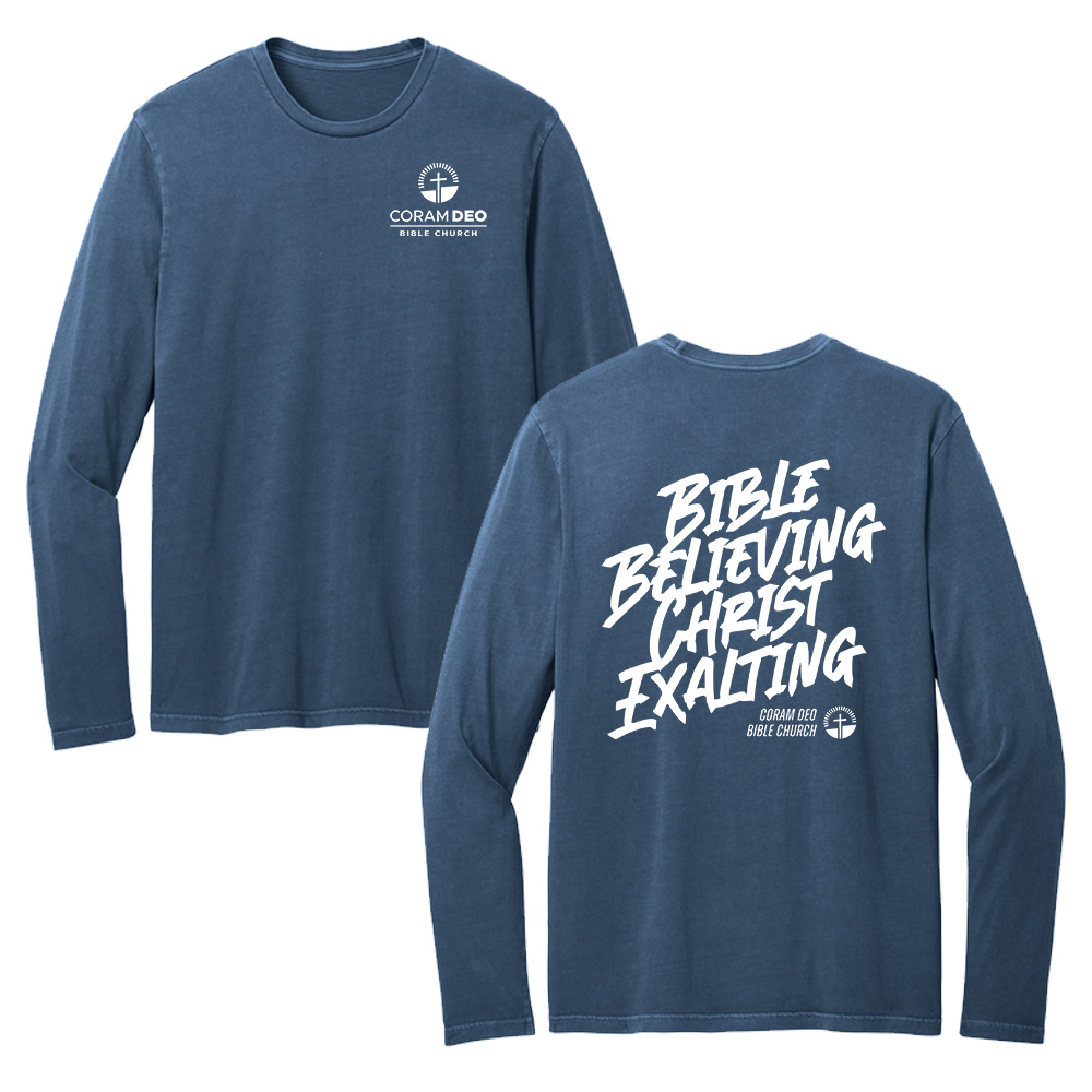 Coram Deo Bible Church District Wash Long Sleeve Tee - TrueNavy