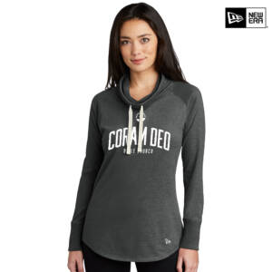Coram Deo Bible Church New Era Women Sueded Cotton Blend Cowl Tee – BlackHeather