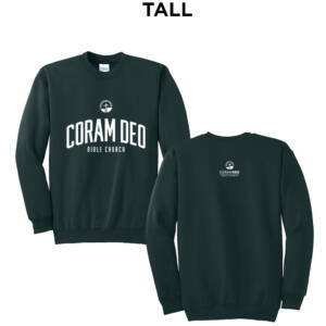 Coram Deo Bible Church Port  Co TALL Ultimate Crewneck Sweatshirts – DarkGreen