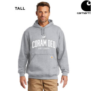 Coram Deo Bible Church Carhartt Tall Midweight Hooded Sweatshirt – HeatherGrey