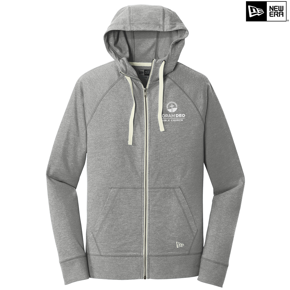 Coram Deo Bible Church New Era Sueded Cotton Full Zip Hoodie - ShadowGrey