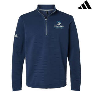 Coram Deo Bible Church Adidas Men’s Spacer Quarter Zip Pullover – Navy