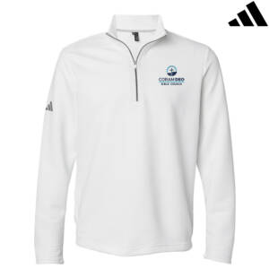 Coram Deo Bible Church Adidas Men’s Spacer Quarter Zip Pullover – White