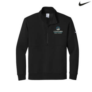 Coram Deo Bible Church Nike Club Fleece Sleeve Swoosh 1/2 Zip – Black