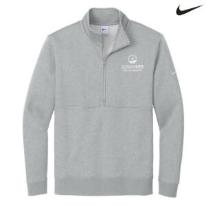 Coram Deo Bible Church Nike Club Fleece Sleeve Swoosh 1/2 Zip – Darkgreyheather