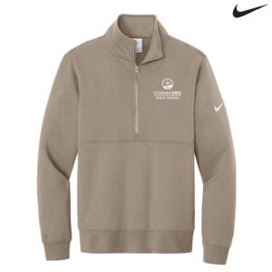 Coram Deo Bible Church Nike Club Fleece Sleeve Swoosh 1/2 Zip – Khaki