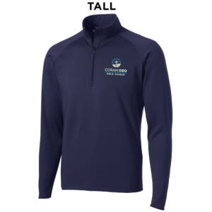 Coram Deo Bible Church Sport Tek TALL Sport Wick Stretch 1/2 Zip Pullover – TrueNavy
