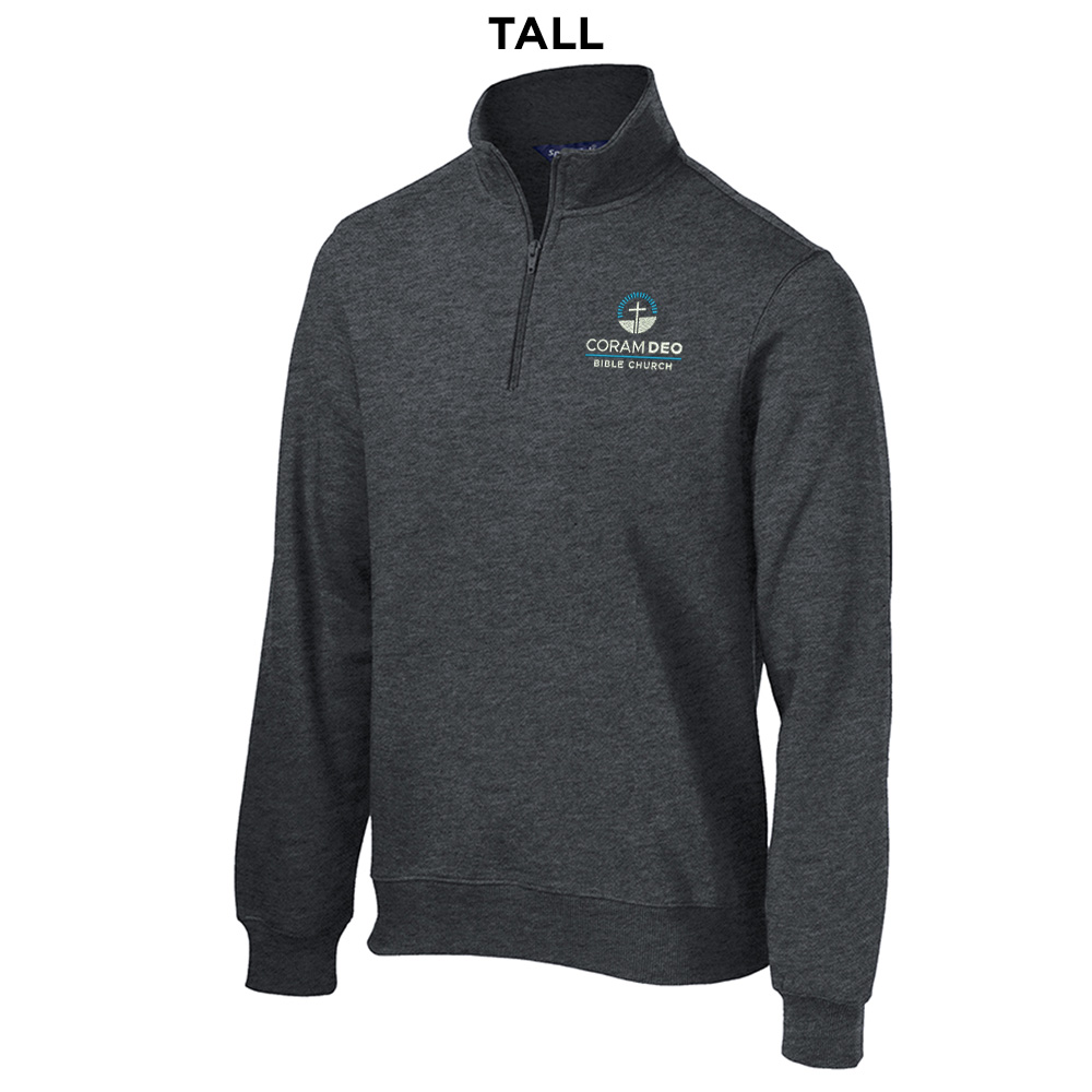 Coram Deo Bible Church Sport Tek Tall 1/4 Zip Sweatshirt - GraphiteHeather