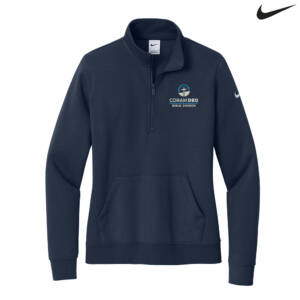 Coram Deo Bible Church Nike Women Club Fleece Sleeve Swoosh 1/2 Zip – MidnightNavy