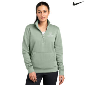 Coram Deo Bible Church Nike Women Club Fleece Sleeve Swoosh 1/2 Zip – Jade