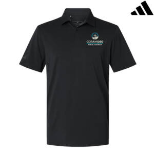 Coram Deo Bible Church Adidas Men’s Blended Polo – Solid Black